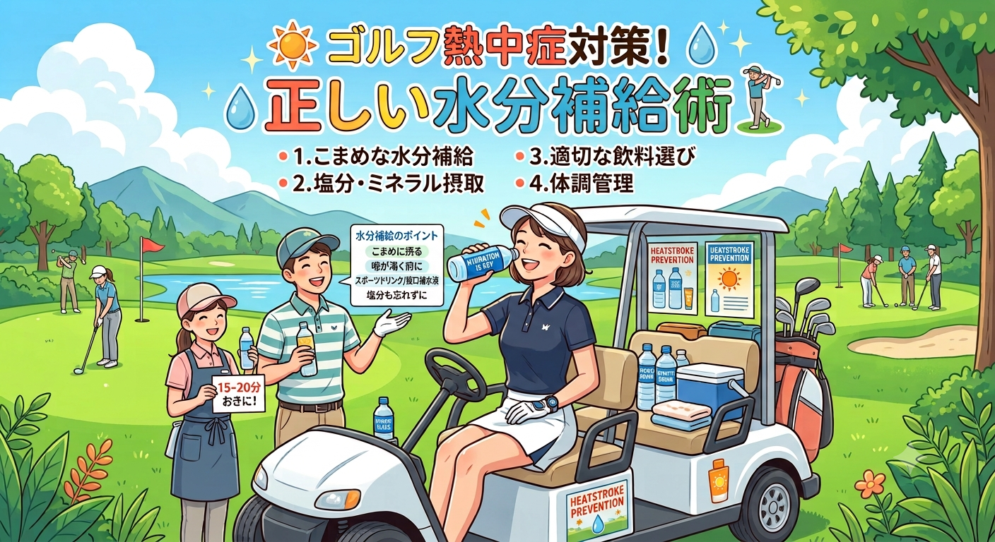 ゴルフにおける熱中症予防のための水分補給
