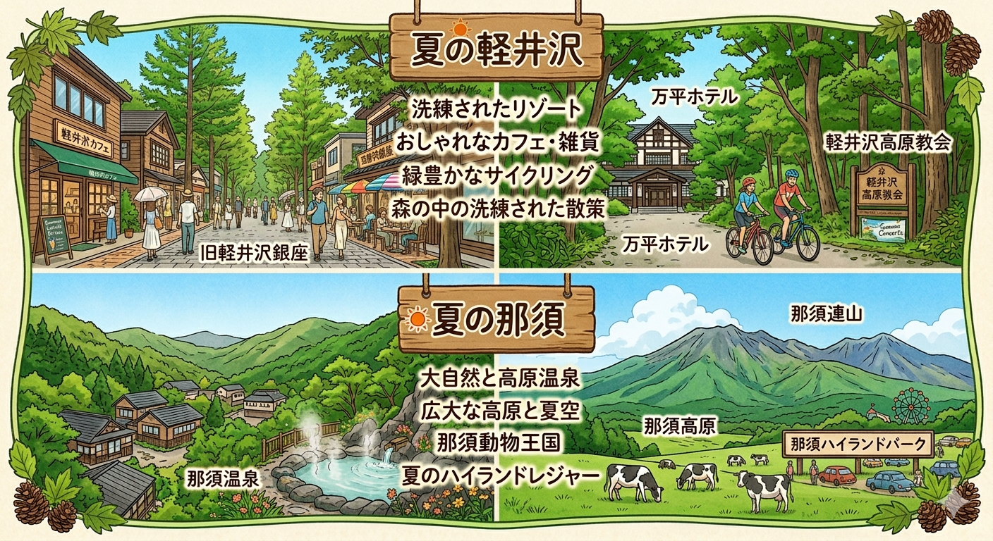 夏の軽井沢と那須