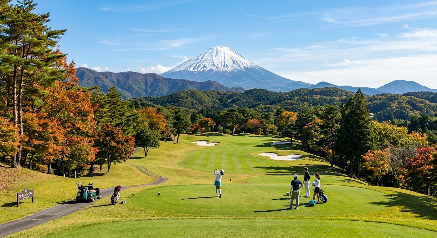 東京近郊のゴルフ場からでも見える富士山
